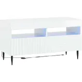 Syfax LED-TV-Schrank HAARLEM 81 x 35 x 43 cm Hochglanz Weiß