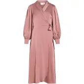 Vila Langärmeliges Midi Kleid Mit V-ausschnitt