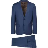 Suitable Anzug Sharkskin Wolle Royalblau