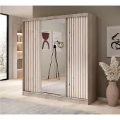 Fun-Möbel Schiebetürenschrank Schrank BRITE in Sonoma Eiche 200x215x61 cm