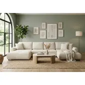 Fun-Möbel Wohnlandschaft mit Schlaffunktion BRUSK MAX Sofa in Stoff Pop Creme