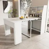 Sonstiges Ausziehbarer Esstisch Weiß 52/132.5x80x76cm Platzsparend Multifunktional