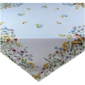 Texpot Tischwäsche mit Motiv Frühlingsblumen und Schmetterlinge 85 x 85 cm