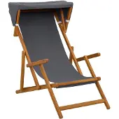 vidaXL Liegestuhl 2 pcs 3 Position Massives Eukalyptus Holz Grau