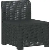 vidaXL 1-Sitzer Garten-Sofa Rattan-Look PP Anthrazit