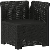 vidaXL 3-Sitzer Garten Sofa Rattan Look PP Anthrazit