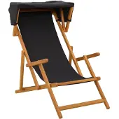 vidaXL Liegestuhl 4 pcs 3 Position Massives Eukalyptus Holz Schwarz
