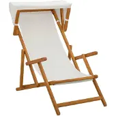 vidaXL Liegestuhl 3 Position Massives Eukalyptus Holz Creme