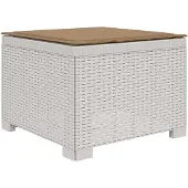 vidaXL 1-Sitzer Garten-Sofa mit Kissen Rattan-Look PP Weiß