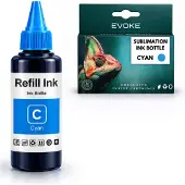 Evoke Sublimationstinte Cyan in einer 100-ml-Flasche – Sublimationstinte für Epson-Drucker