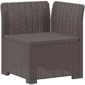 vidaXL 5-Sitzer Gartensofa Rattan-Look PP Hellgrau