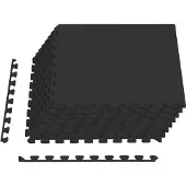 Syfax Pool Bodenschutzmatte 24 stk. Schwarz 8,64 m² EVA-Schaum