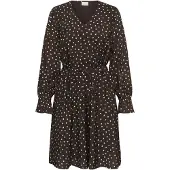 Kaffe Midikleid "Damen Kleid KAdotte", Damen, Gr. 44, N-Gr, braun (coffee bean turtledove dot), Obermaterial: 80% Viskose CV. 20% Polyamid PA., Kleider Midikleid