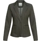 Ichi Blusenblazer "Damen Blazer IHKATE", Damen, Gr. XXL, grün (rosin jacquard stripe), Obermaterial: 50% Viskose CV. 45% Polyester PES. 5% Elasthan EL., Blazer Blusenblazer