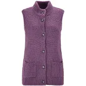 Goldner "Strickweste mit Knopfleiste" aufgesetze Taschen