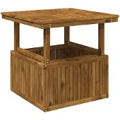 vidaXL Gartenkaffee Tisch aus massivem Akazienholz höhenverstellbar