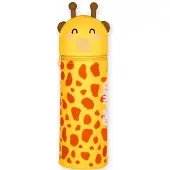 OEM Silikonetui, 2-in-1, staand, dierenpenhouder, für Mädchen und Jungen, Giraffenmotiv, gelb