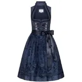 Nübler Dirndl NÜBLER "Midi Dirndl Caro", Damen, Gr. 50, EURO, blau, Obermaterial: 50% Polyester PES. 50% Viskose CV., Kleider Dirndl
