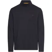 Camel active Langarmshirt , Herren, Gr. 4XL, schwarz (schwarz navy), Web, Obermaterial: 100% Baumwolle, unifarben, normal hüftbedeckend, Rundhals, abgesteppte Kante, Shirts Langarmshirt, mit Rollkragen