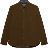 Superdry für Herren. M4011044A Hemd Classic Needle beige (XXL), Lässig, Baumwolle, Klassisch, Langarm