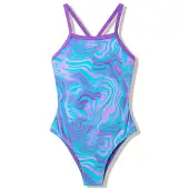 Speedo - Kid's Print Thinstrap Swimsuit - Badeanzug Gr 176 blau