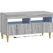 vidaXL 3-teiliges LED TV Regal DELFT Sonoma-Grau Holzwerkstoff