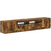 Syfax LED-TV-Schrank UTRECHT 3 stk. Raucheiche Holzwerkstoff