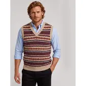Sebago für Herren. 761264W Mehrfarbige Weste Stow (M), Lässig, Wolle, Ärmellos / Hosenträger