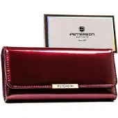 Peterson Große, horizontale Damenbrieftasche aus Lack-Ökoleder -