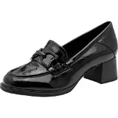 Jana Damen Trotteur mit Blockabsatz, Black patent, 40