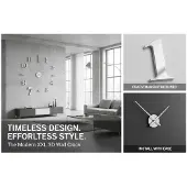 OEM Wanduhr, modernes Design, 100 cm Durchmesser, Silber