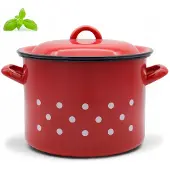 Tragar Emallierter Stahl-Topf Traditionell Rot 18cm 3,3L