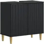 vidaXL Waschbeckenschrank ARNHEM Schwarz 59,5 x 31,5 x 59 cm