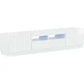 Syfax 5-teiliges LED TV Schrank Hochglanz Weiß Holzwerkstoff