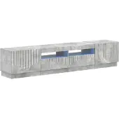 Syfax 5-teiliges LED TV Schrank Betongrau Holzwerkstoff