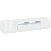 Syfax 5-teiliges LED TV Schrank Hochglanz Weiß Holzwerkstoff