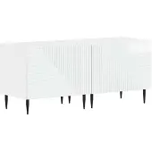 vidaXL 3-teiliges LED TV Regal Hochglanz Weiß Holzwerkstoff