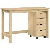 Syfax Schreibtischschrank-Set 2 stk. Braun Massives Kiefernholz