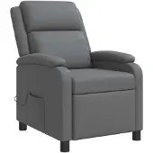 vidaXL Massage Relaxsessel Grau Kunstleder