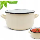 Tragar BELLY Emaille Topf Krem 20cm Traditionell 4L