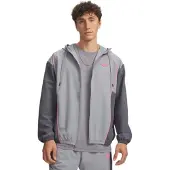 Under Armour Rival Woven CB Jacket gray pink frenzy (035) XS