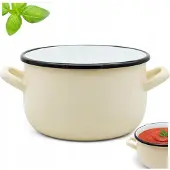Tragar Emaille-Topf Traditionell 18cm Cremefarben 2,9L