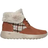 SKECHERS - "Go Joy" Karo Sneaker für Damen, Wildleder GT47497 (34 EU) (Hellbraun)