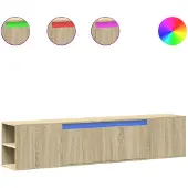 vidaXL TV-Wandschrank mit LED-Beleuchtung Sonoma-Eiche 180x31x39,5 cm