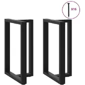 vidaXL Bartischbeine T-Form 2 Stk. Schwarz 60x35x(90-91) cm Stahl