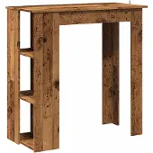 vidaXL Bartisch mit Regal Altholz-Optik 102x50x103,5 cm Holzwerkstoff
