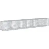 vidaXL Gabione mit Deckel 650x100x100 cm Verzinktes Eisen