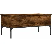 vidaXL Couchtisch Räuchereiche 100x50x45 cm Holzwerkstoff und Metall