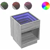 vidaXL Couchtisch mit Infinity-LED Grau Sonoma 40x40x50 cm