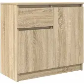 vidaXL Sideboard mit Schublade Sonoma-Eiche 71x35x65 cm Holzwerkstoff